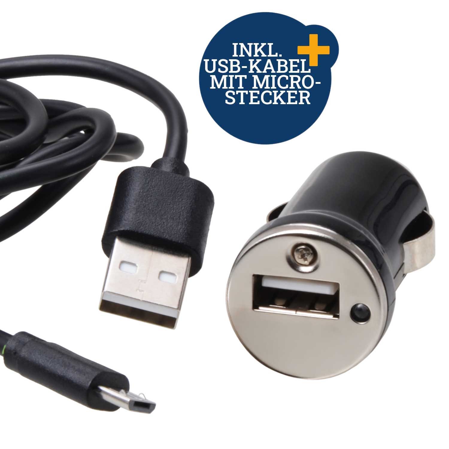 USB Adapter 12/24 V 1000 mA mit USB Kabel